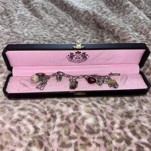 Juicy Couture Silver Charm Bracelet in Pink Case